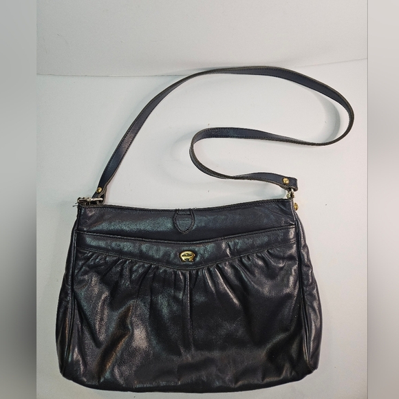 Etienne Aigner Vintage Classic Navy Blue Soft Leather Shoulder Bag - Picture 2 of 6